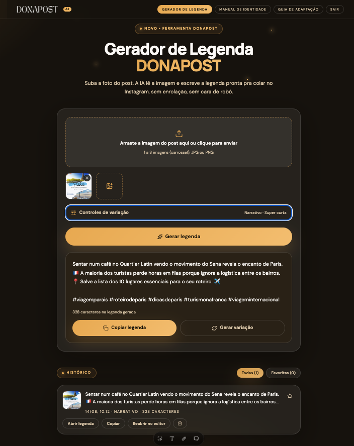 Gerador de Legendas DONAPOST